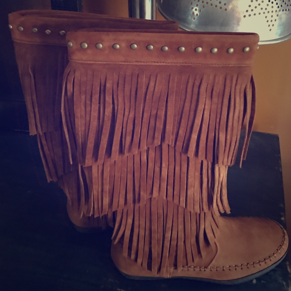 NWB Rampage Brown Tassel Boots All Sizes Available